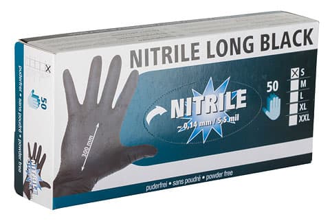 Перчатки Nitrile Long Black 30 см